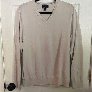 Lands' End Men's V-Neck Sweater in Cream